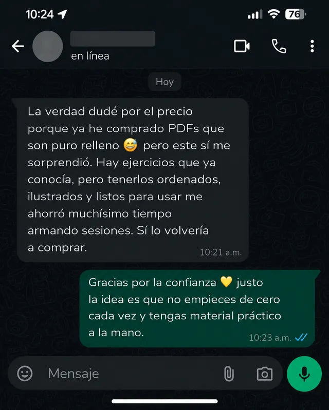 Captura del mensaje de un cliente