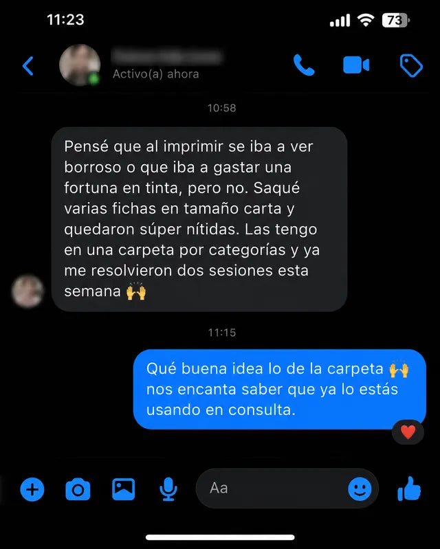 Captura del mensaje de un cliente