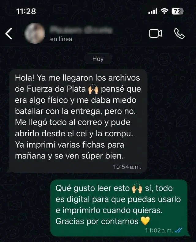 Captura del mensaje de un cliente